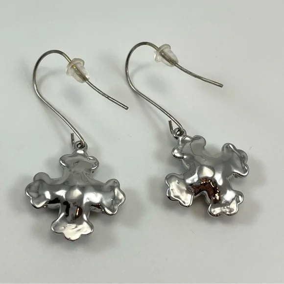 Bold Cross Multiple Colors Swarovski Crystal Long Dangle Earrings Hook Setting
